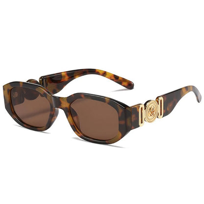 Lunettes de soleil Y2K irrégulières pour femmes et hommes, monture optique, nuances vintage, protection UV, design rose en métal, été