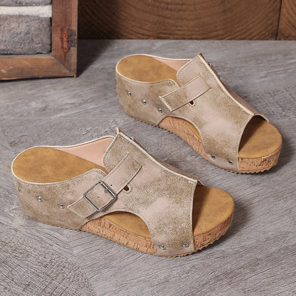 Femmes confortables plate-forme sandales bout ouvert sandales à talons compensés été léger nouvelles pantoufles mode décontracté concepteur femmes chaussures