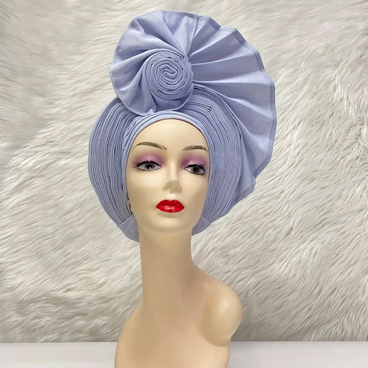 Turban de tête musulman pour femmes, Gele africain violet, casquettes déjà fabriquées, Auto Aso Oke, cravate de sauna Gele, chapeau rond pour dames, Z620-2 de fête