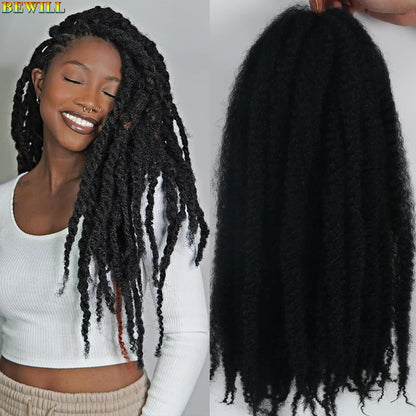 1 - 6 paquets de cheveux en crochet de twists Marley de 18 pouces, de noir et brun à blond, cheveux de tresse ombré Afro Marley synthétique, pour les tresses de mèches fausses