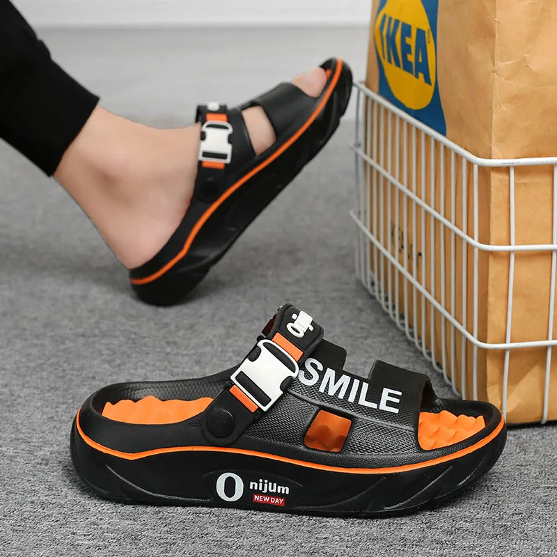 2025 nouveaux pantoufles de Massage pour hommes sandales d'extérieur intérieures plage confortables diapositives souples chaussures décontractées pour hommes femmes pantoufles de maison