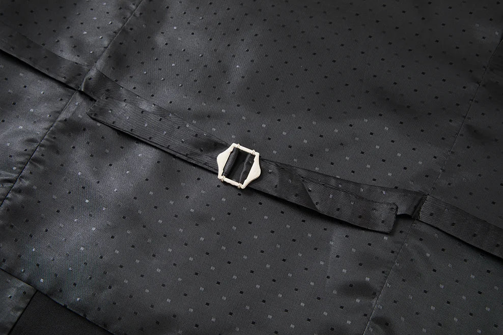 Costume vert 3 pièces pour hommes, veste de robe de soirée de mariage avec gilet et pantalon, ensembles Slim à la mode pour hommes, tissu Jacquard Beige, noir, bleu