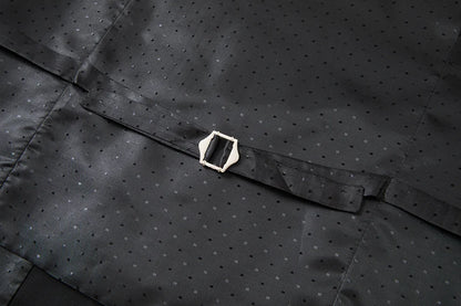 Costume vert 3 pièces pour hommes, veste de robe de soirée de mariage avec gilet et pantalon, ensembles Slim à la mode pour hommes, tissu Jacquard Beige, noir, bleu