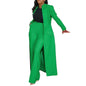 Ensemble femme manches longues x-long Blazer manteau + pantalon Long costume 2025 printemps Streetwear deux 2 pièces ensemble afrique OL tenues de travail