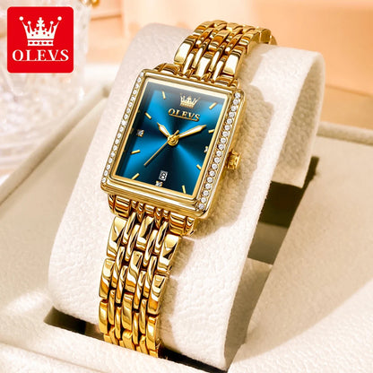OLEVS-Montre-bracelet à quartz étanche élégante pour femme, date automatique, marque supérieure, montre originale pour femme, luxe, 9995, 2025