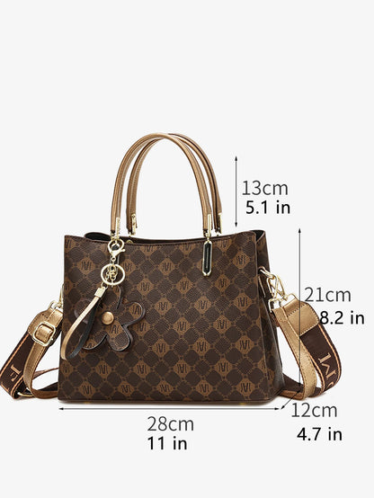 Sac à main imprimé vintage pour femme, sac à bandoulière simple, grande capacité, qualité avancée, élégant, mode 100