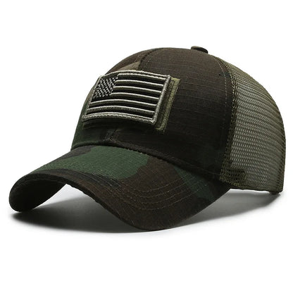 Casquette de Baseball Camouflage drapeau américain pour hommes, tactique respirante en plein air, chapeau à visière d'alpinisme réglable et élégant