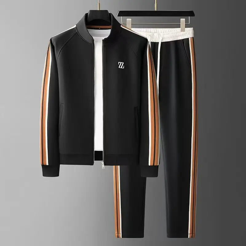 Ensemble veste et pantalon de sport et de loisirs pour hommes, LOGO brodé, marque de fête de rue pour jeunes, mode printemps et automne, 2 pièces