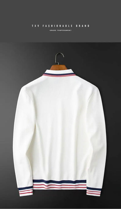 Polo décontracté à manches longues pour hommes, haut d'affaires, haute qualité, printemps, automne, nouveau