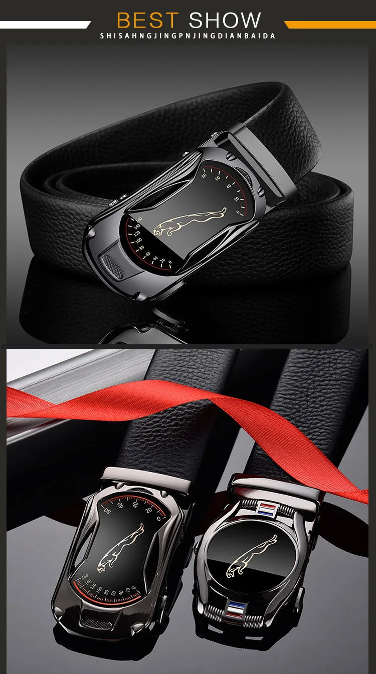 Ceinture de construction automatique pour hommes, travail d'affaires, décontracté, luxe, designer, marque célèbre, mâle pour jeans, bracelet en cuir PU, ZD2203