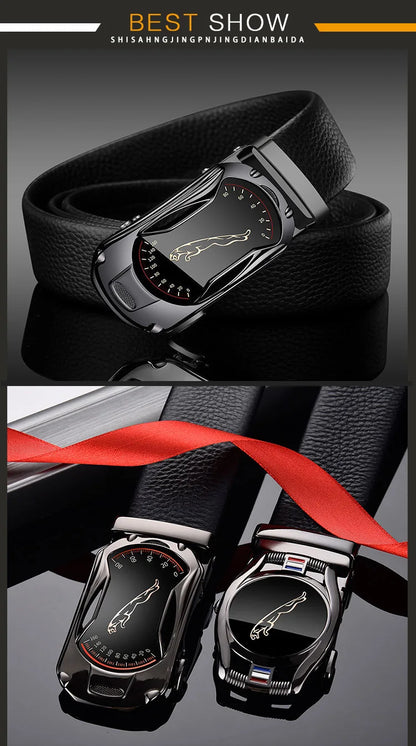 Ceinture de construction automatique pour hommes, travail d'affaires, décontracté, luxe, designer, marque célèbre, mâle pour jeans, bracelet en cuir PU, ZD2203