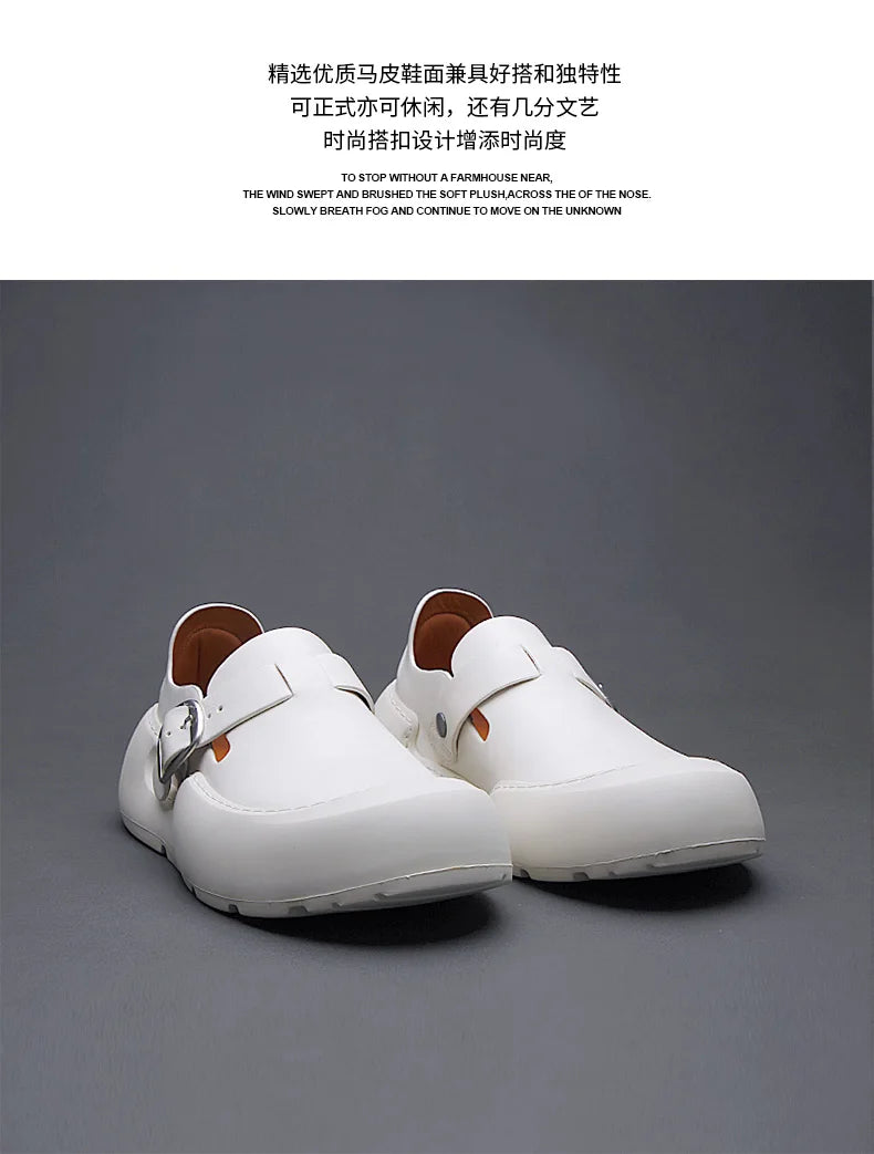 Été 2025 nouveaux mocassins en cuir respirants pour hommes semelles souples semelles épaisses confortables chaussures en cuir pour hommes à la mode et décontractées