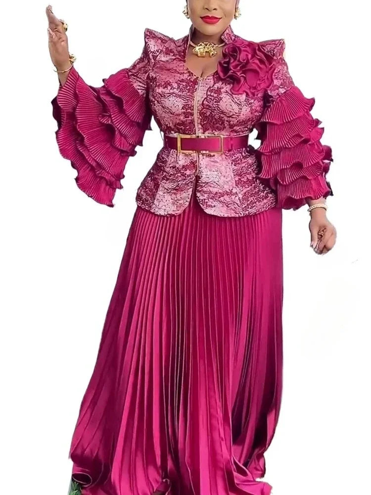 Vêtements africains pour femmes, ensemble 2 pièces, hauts et jupes, costumes Dashiki Ankara 2025, tenues, robe, grande taille, robes de fête de mariage