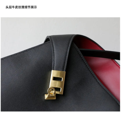 Niche léger luxe haut de gamme en cuir grande capacité première couche peau de vache sac à main pour femme sac fourre-tout banlieue loisirs polyvalent