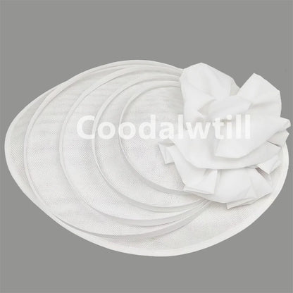 Noir grand Chapeau fascinateur femmes Royal Ascot casque fleur mode Chapeau Casquette pour église Kentucky Derby Chapeau Casquette bandeau