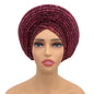 Paillettes Autogele Turban casquette pour femmes prêt africain Auto Gele casque Nigeria mariage Geles femme bandeau dame casque