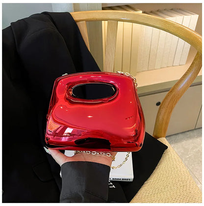 Sac à main hobo en acrylique doré pour femme, sac à main de plage transparent, sac à main de soirée, poignée supérieure ronde, fête de mariage, designer de luxe