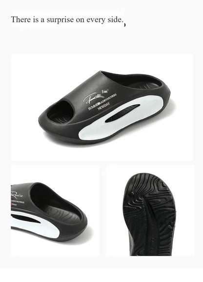 Pantoufles d'été pour hommes, semelle épaisse, douces, confortables, antidérapantes, respirantes, sandales de plage pour adolescents, garçons, chaussures de sport en plein air décontractées