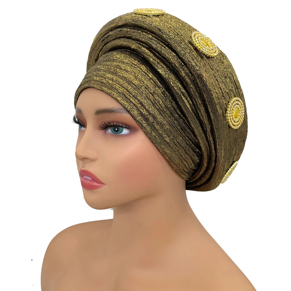 Mode africain Turban casquette femmes Autogele couvre-chef dame bandeau Nigeria mariage couvre-chef Turbante Mujer