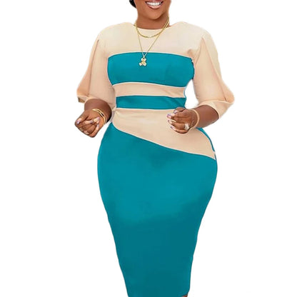 Robes d'église élégantes pour femmes, nouvel arrivage, mode deux couleurs, Patchwork, ajustées, longueur aux genoux, robe africaine formelle, 2023