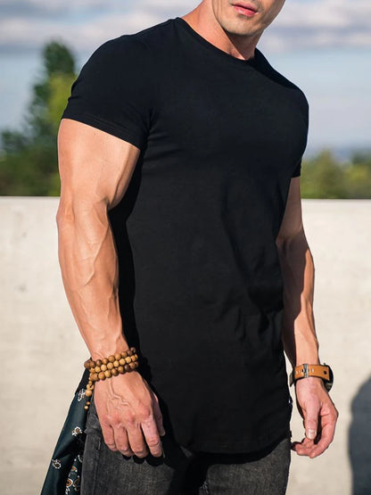 T-shirt de Fitness musculaire été hommes athloisir entraînement à manches courtes T-shirt de haute qualité coton hommes T-shirt Gym Sport chemise hauts