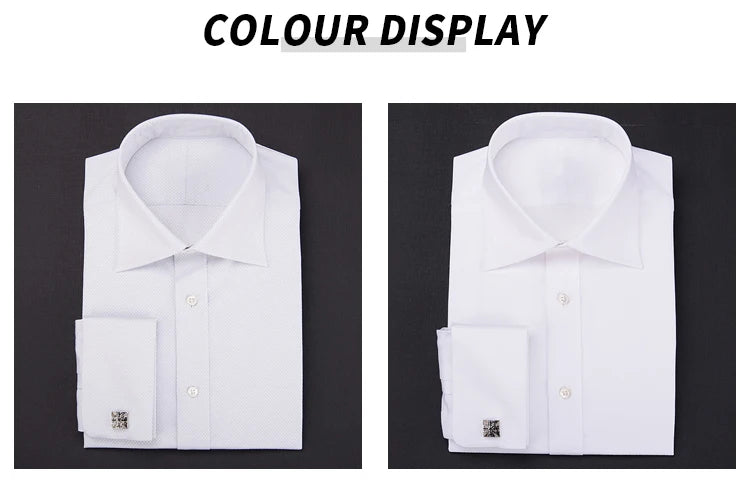 Chemises à col haut à double boucle pour hommes, mode rétro britannique, pur coton, chemises d'affaires minces, chemises de travail