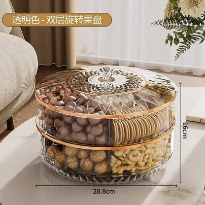 Boîte à snacks transparente multicouche, anti-poussière, acrylique, fruits secs, boîte de rangement pour bonbons et noix, salon moderne, conteneur solaire