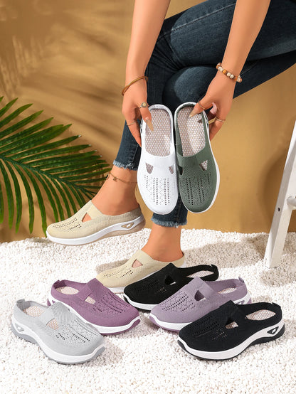 Chaussures pour femmes pratiques et confortables à la maison, un pied avec évent et demi-pantoufle, chaussures d'été pour femmes, livraison gratuite