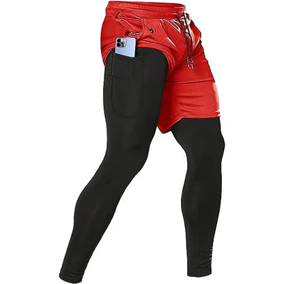 Pantalons de Sport pour hommes 2 en 1, survêtements d'athlétisme, vêtements d'entraînement, de Jogging, de gymnastique, de Fitness, de course