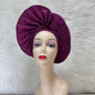 Turban de tête musulman pour femmes, Gele africain violet, casquettes déjà fabriquées, Auto Aso Oke, cravate de sauna Gele, chapeau rond pour dames, Z620-2 de fête