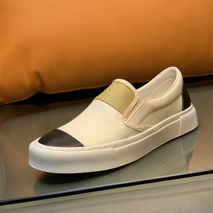 Mocassins plats en cuir véritable pour hommes, chaussures basses respirantes, design de nuit de documents, haute qualité, mode