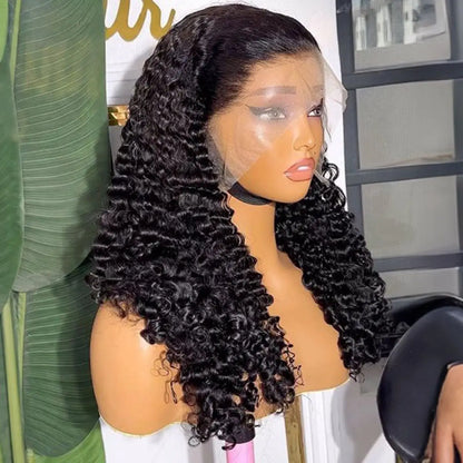 Perruque Lace Front Wig synthétique courte bouclée et crépue, coupe Bob, 13x4x1, pre-plucked, nœuds décolorés, pour femmes noires, Cosplay, fête quotidienne