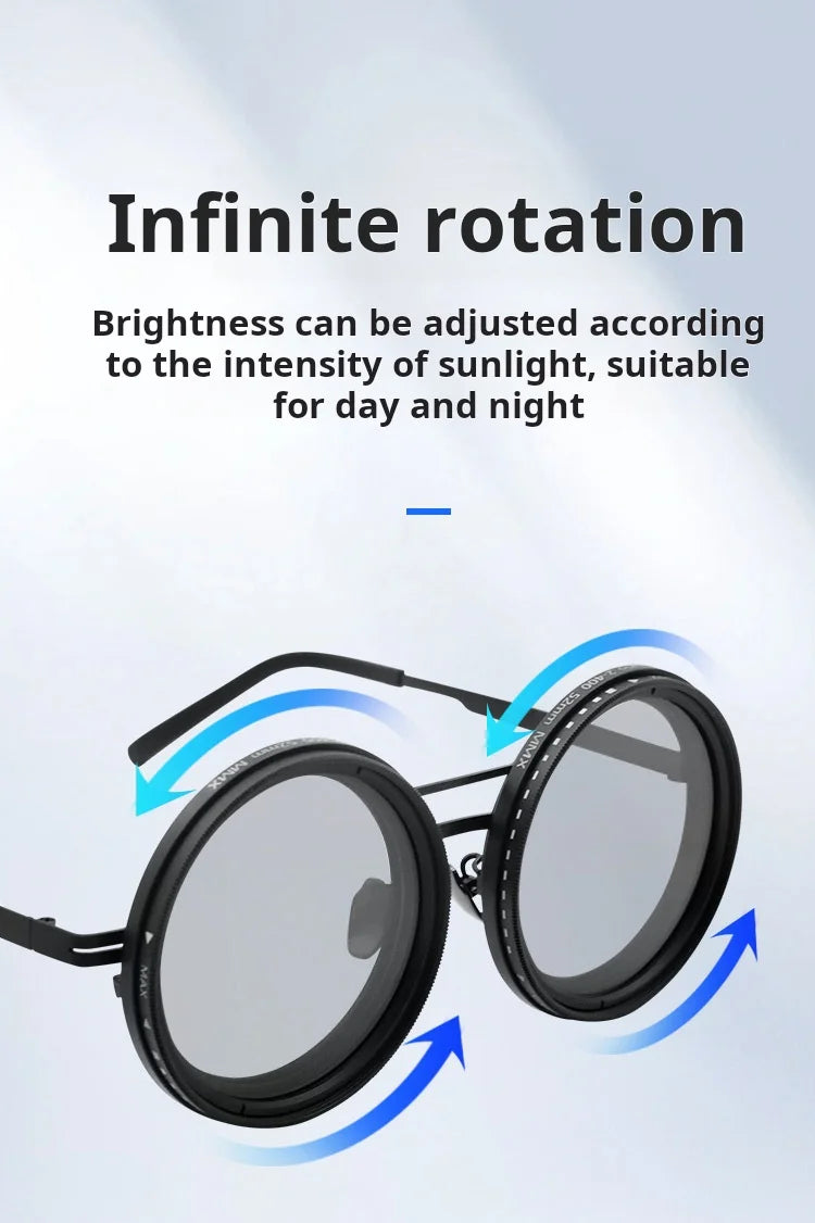 Lunettes de soleil de pêche à gradation réglable à 9 niveaux ND2-400 lunettes de soleil polarisées UV anti UV filtre ND avec ensemble de étuis à lunettes