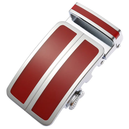 Ceinture en alliage métallique pour hommes, 3.5cm, boucle automatique à dégagement rapide, Clip de ceinture d'affaires, sans trous, boucle de ceinture en cuir bleu rouge