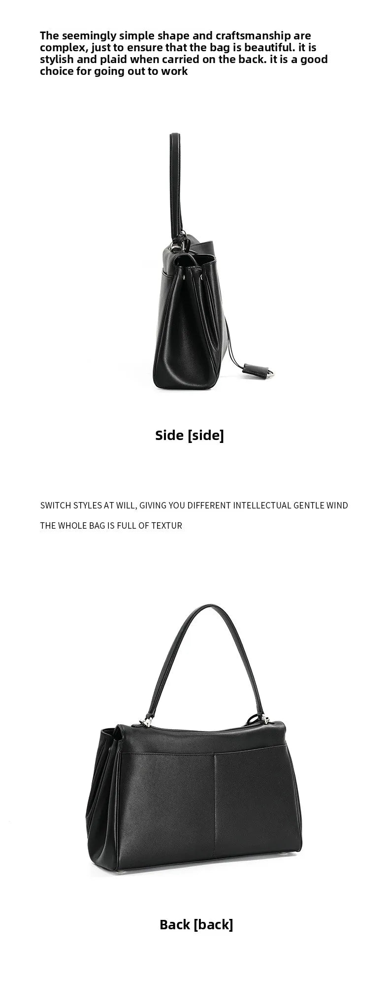 2025 Rodeo cuir grande capacité sac fourre-tout de banlieue sac à main à bandoulière unique sac à bandoulière sous les bras pour les déplacements élégants