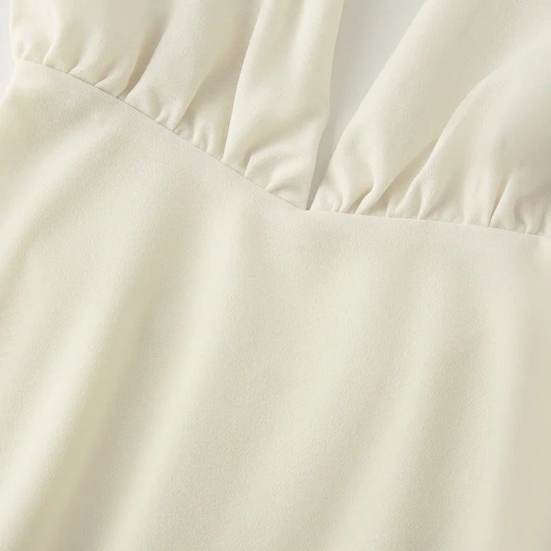 TRAF femmes robes licou blanc col en v profond dos nu robes longues Maxi soirée robes de soirée de mariage robes de bal élégantes 2025