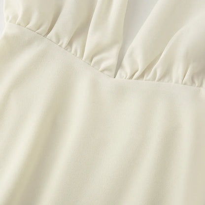 TRAF femmes robes licou blanc col en v profond dos nu robes longues Maxi soirée robes de soirée de mariage robes de bal élégantes 2025