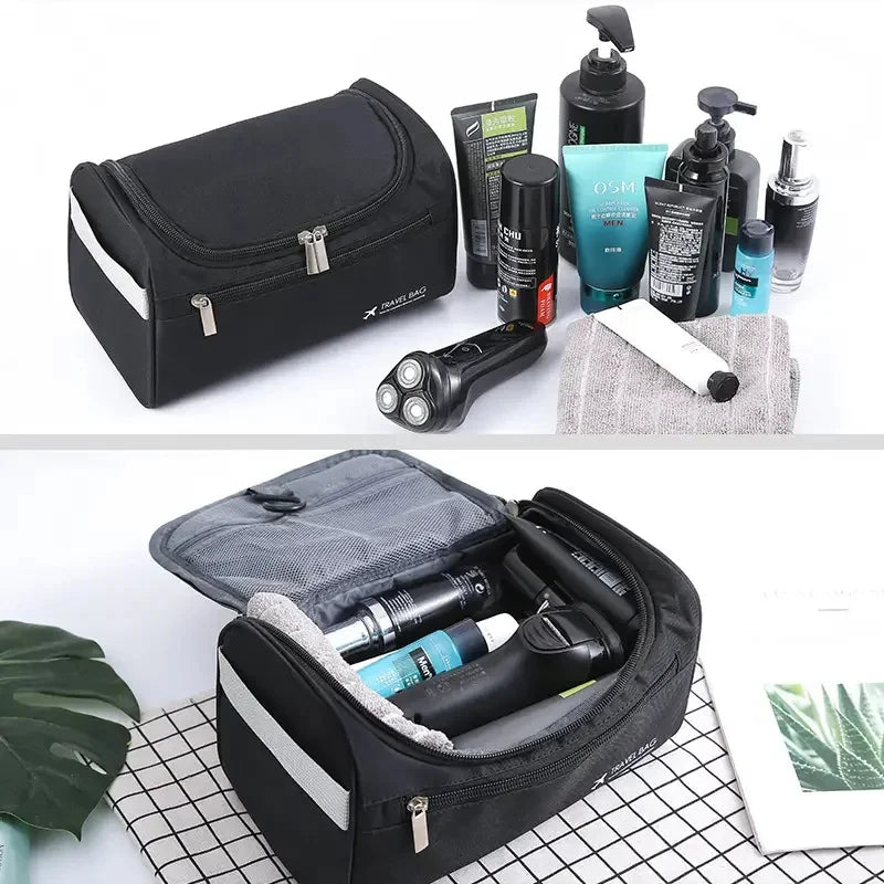 Trousse de toilette en cuir pour hommes et femmes, Kit Dopp, trousse de toilette suspendue pour hommes, trousse de toilette de voyage pour voyager, grand sac à cosmétiques pour T