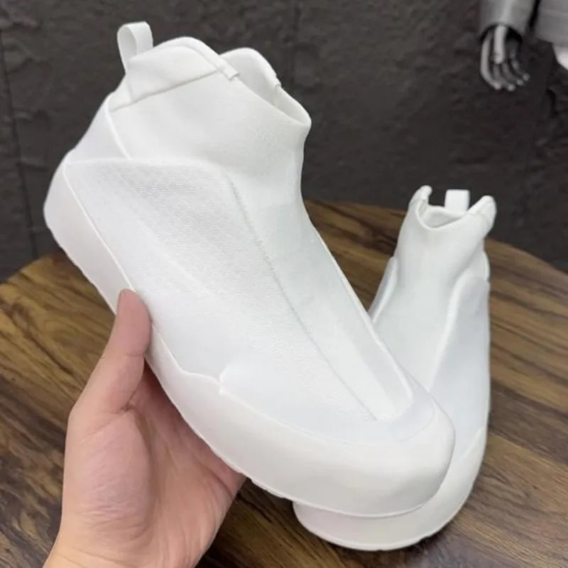 Hommes printemps mode extérieur chaussures de marche respirant confortable loisirs bout rond couleur unie sans lacet hommes chaussures en tissu décontracté