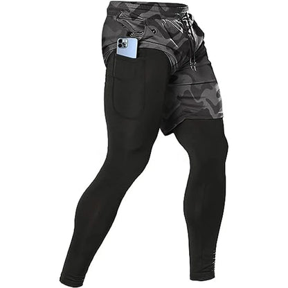 Pantalons de Sport pour hommes 2 en 1, survêtements d'athlétisme, vêtements d'entraînement, de Jogging, de gymnastique, de Fitness, de course