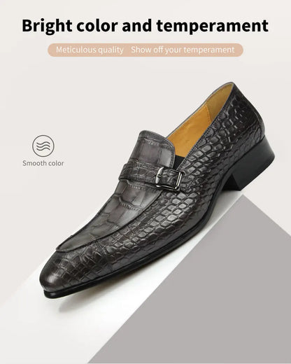 Mocassins en cuir pour hommes, chaussures imprimées serpent, décontractées, confortables, résistantes à l'usure, de luxe, couleur noir et gris