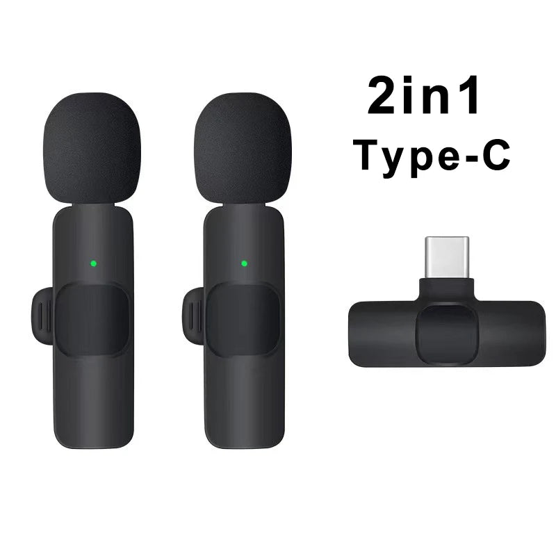 Microphone Lavalier sans fil, Mini micro d'enregistrement Audio et vidéo Portable pour iPhone Android, diffusion en direct et jeu