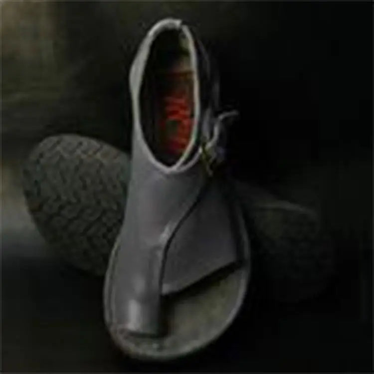 Femmes sandales chaussures d'été pour femmes rétro en cuir PU Peep Toe femmes pantoufle 2025 nouvelle plage boucle sangle plat Sandalias De Mujer