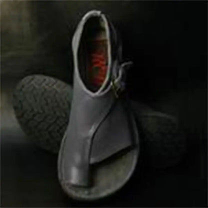 Femmes sandales chaussures d'été pour femmes rétro en cuir PU Peep Toe femmes pantoufle 2025 nouvelle plage boucle sangle plat Sandalias De Mujer