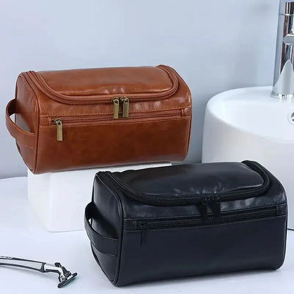 Trousse de toilette en cuir pour hommes et femmes, Kit Dopp, trousse de toilette suspendue pour hommes, trousse de toilette de voyage pour voyager, grand sac à cosmétiques pour T