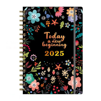 Anglais A5 Agenda livre à faire liste prendre des Notes 2025 calendrier planificateur bloc-Notes 12 mois Agenda hebdomadaire académique 365 jours bloc-Notes