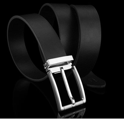 Ceintures de styliste décontractées à boucle ardillon pour hommes, en cuir véritable, 3.3cm de large, marque célèbre de luxe, jeans pour étudiants, cintos masculinos blancs B78