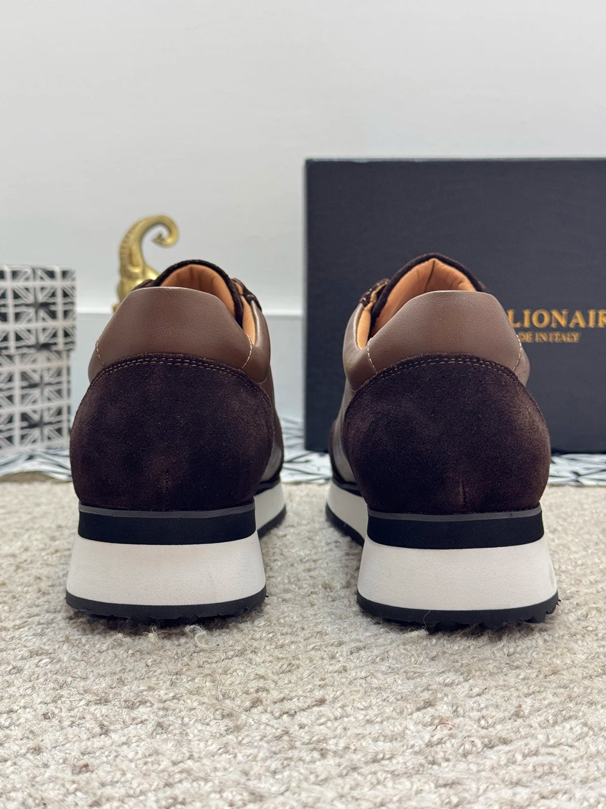 BILLIONAIRE BLSK CPRT chaussures peau de vache 2025 nouvelle broderie mode qualité confort mouvement hommes taille européenne 39-45 chaussures noires