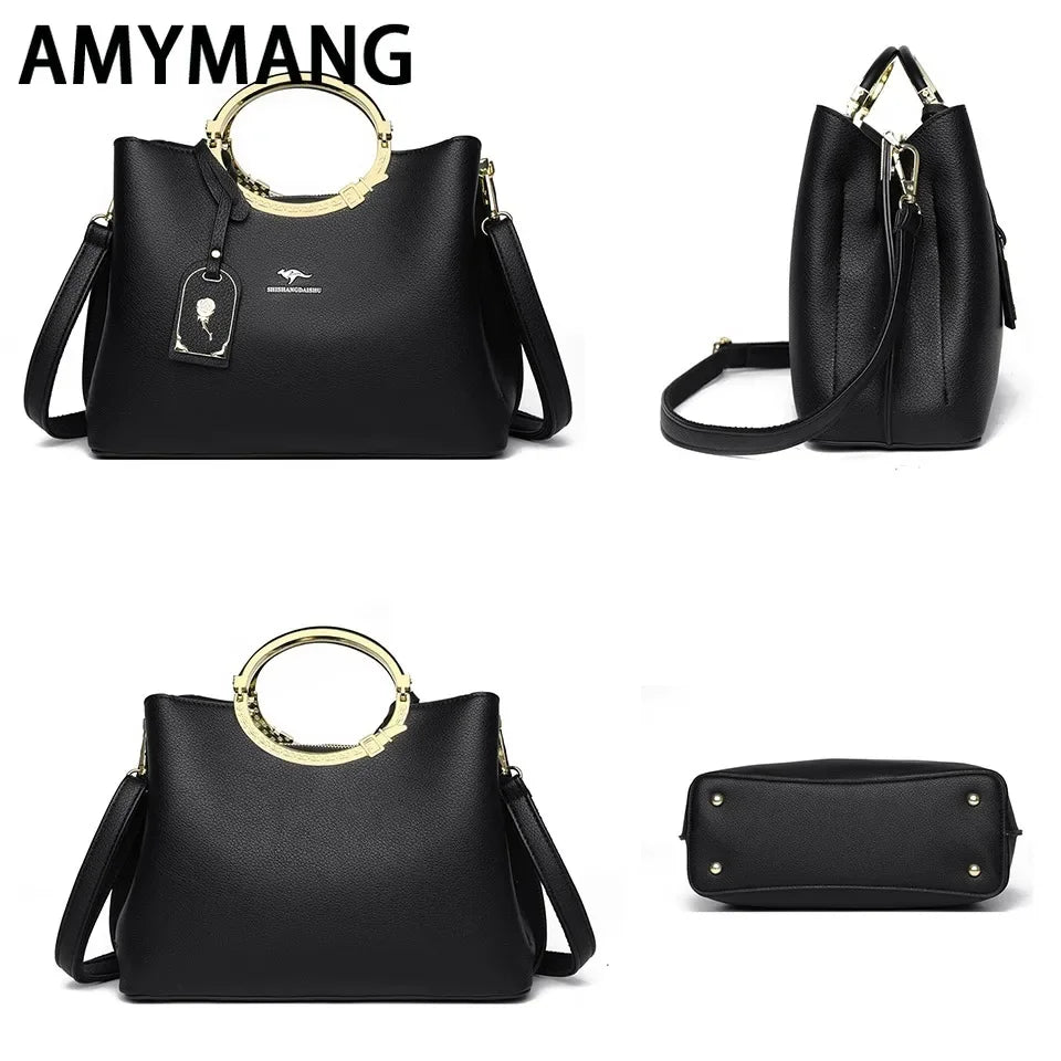 Sac à Main de Luxe en Cuir Souple pour Femme, Fourre-Tout de Grande Capacité à 3 Couches, de Styliste, de Bonne Qualité