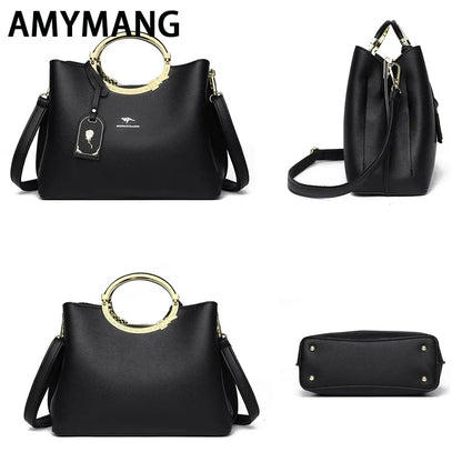 Sac à Main de Luxe en Cuir Souple pour Femme, Fourre-Tout de Grande Capacité à 3 Couches, de Styliste, de Bonne Qualité